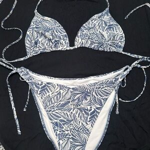 Abercrombie & Fitch Blue Leaf Print Bikini